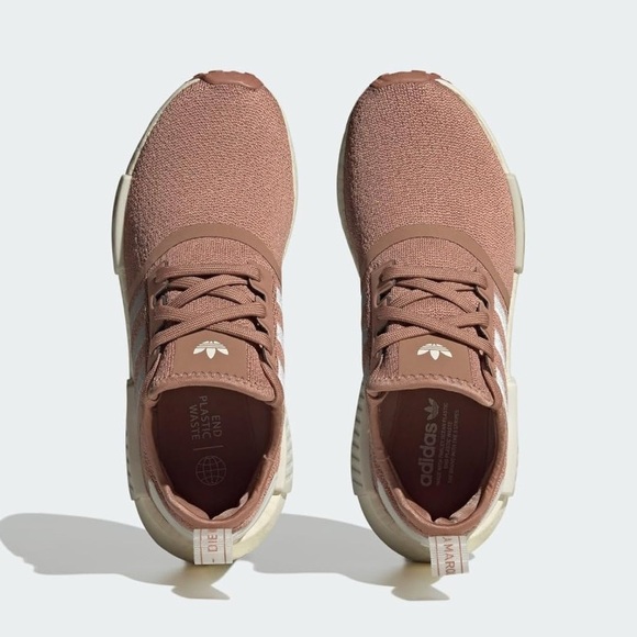 Adidas NMD_R1 shoes, specifically identified in the "Raw Pink" or "Salmon - Picture 2 of 16